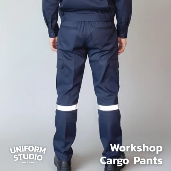 กางเกงช็อปคาร์โก้ ผ้าคอมบ์ทวิล สีกรมท่า / Workshop Cargo Pants 3