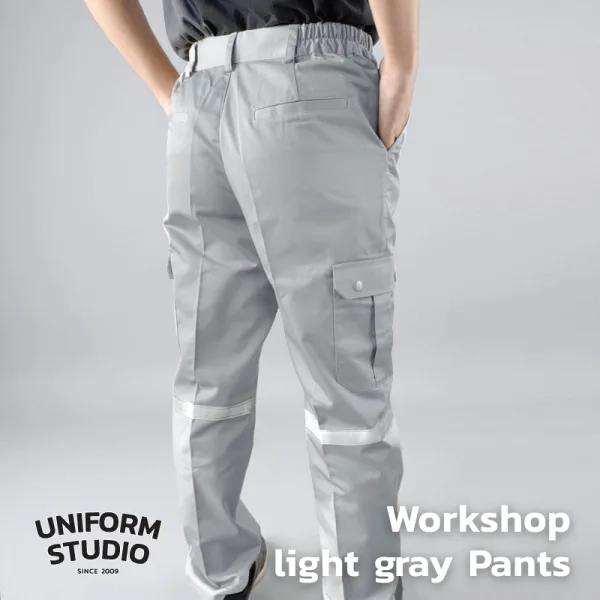 กางเกงช็อปคาร์โก้ ผ้าคอมบ์ทวิล สีเทาอ่อน / Workshop Cargo Pants 6