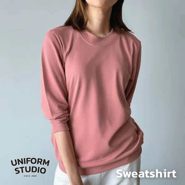 เสื้อสเวตเตอร์คอกลม ผ้า French Terry สีโอลโรส / Old Rose Sweatshirt
