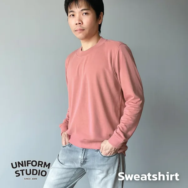 เสื้อสเวตเตอร์คอกลม ผ้า French Terry สีโอลโรส / Old Rose Sweatshirt 2