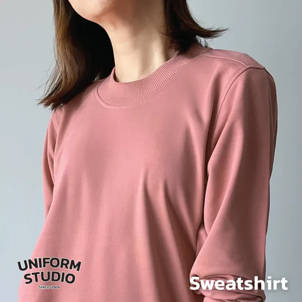 เสื้อสเวตเตอร์คอกลม ผ้า French Terry สีโอลโรส / Old Rose Sweatshirt 3