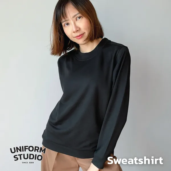 เสื้อสเวตเตอร์คอกลม ผ้า French Terry สีดำ / Black Sweatshirt 2