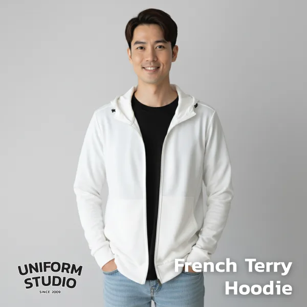 Everyday Hoodie Jacket ผ้า French Terry สีขาว / White 3