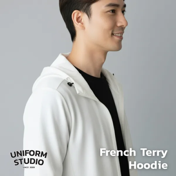 Everyday Hoodie Jacket ผ้า French Terry สีขาว / White 7