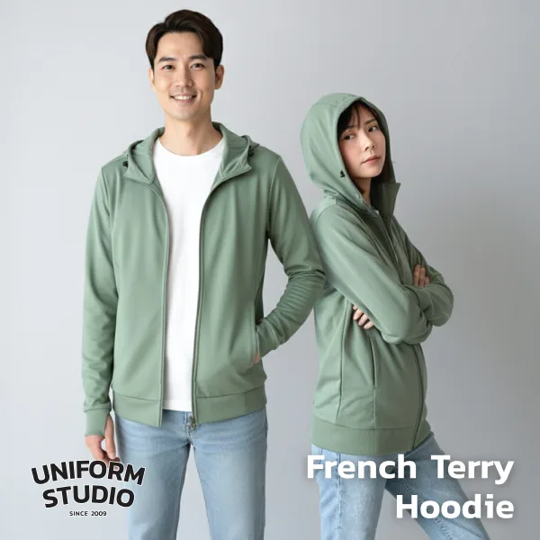 Everyday Hoodie Jacket ผ้า French Terry สีเขียวเสจ / Sage Green