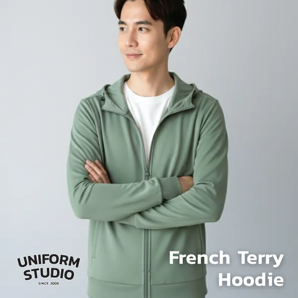 Everyday Hoodie Jacket ผ้า French Terry สีเขียวเสจ / Sage Green 3