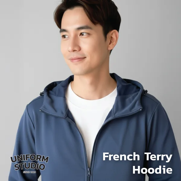Everyday Hoodie Jacket ผ้า French Terry สีฟ้าหม่น / Strom Blue 6