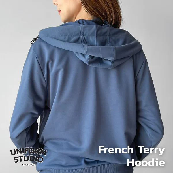 Everyday Hoodie Jacket ผ้า French Terry สีฟ้าหม่น / Strom Blue 9