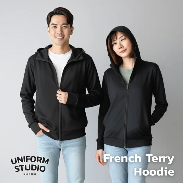 Everyday Hoodie Jacket ผ้า French Terry สีดำ / Black