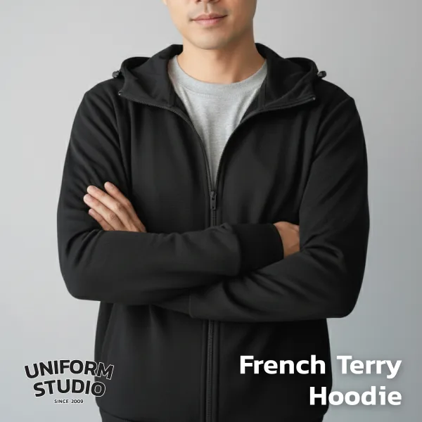 Everyday Hoodie Jacket ผ้า French Terry สีดำ / Black 7